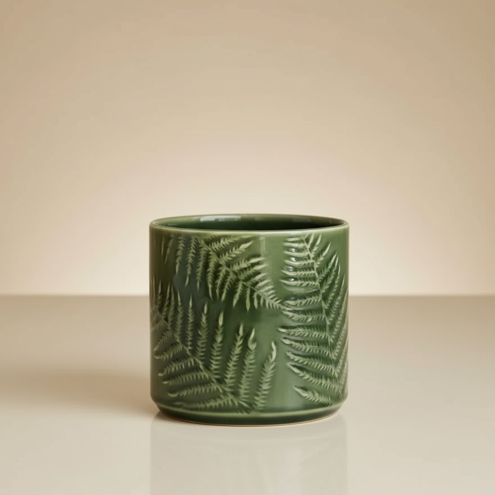Orla Glazed Fern Green Planter